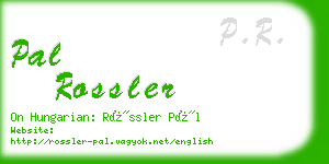 pal rossler business card